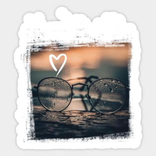 Holiday Love Glasses Sticker